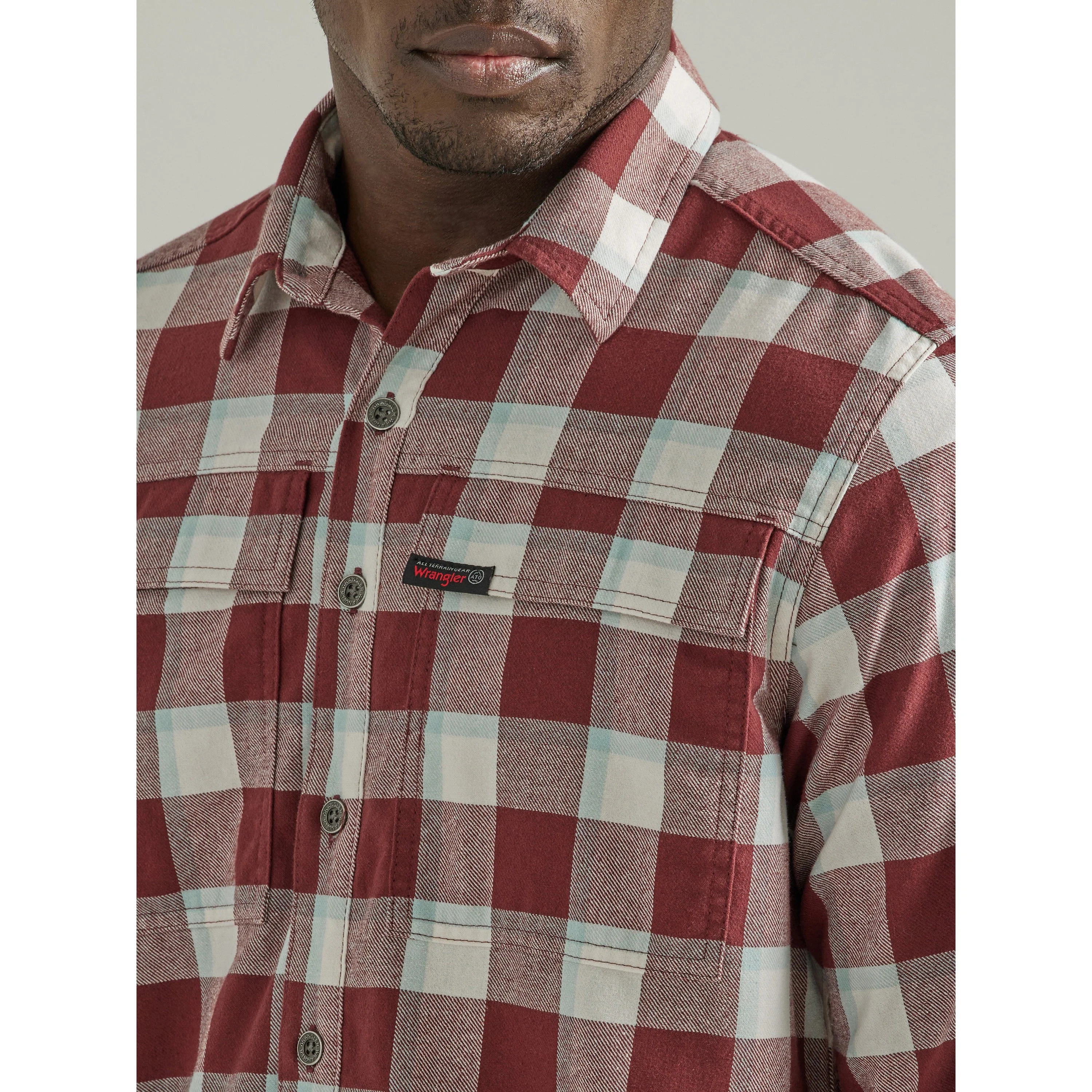 Wrangler Men's Thermal Lined Flannel Shirt - Red - Image 3