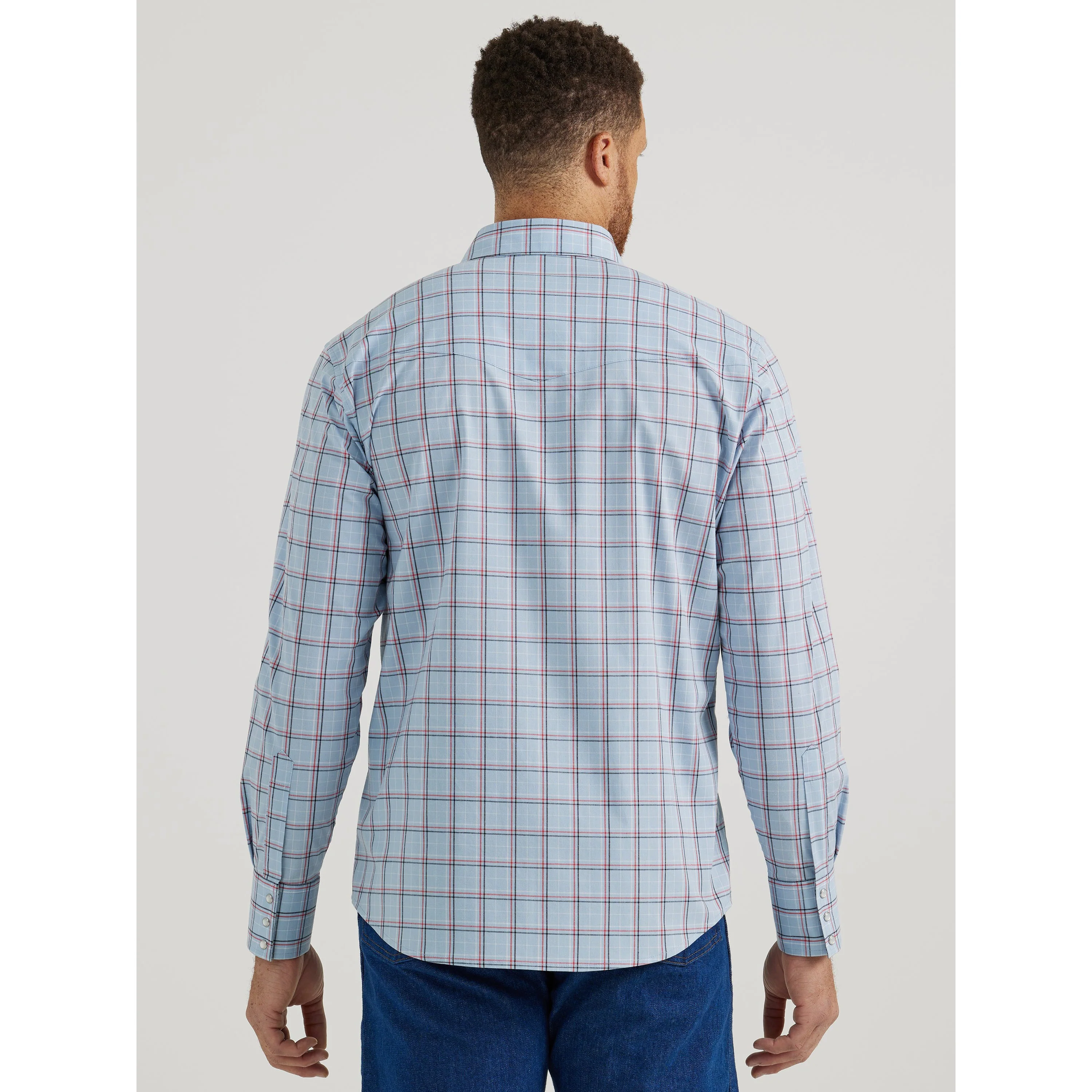 Wrangler Men's Wrinkle Resist Long Sleeve Plaid Shirt - Blue - Image 2