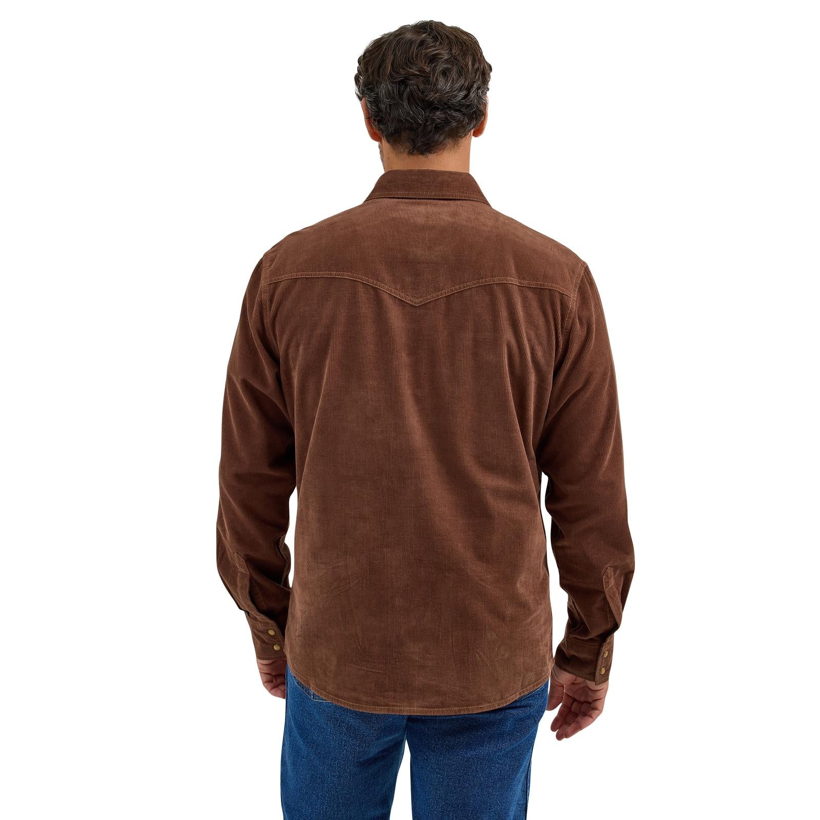 Wrangler Men's Wrangler Retro Modern Fit Premium Long Sleeve Shirt - Brown - Image 2
