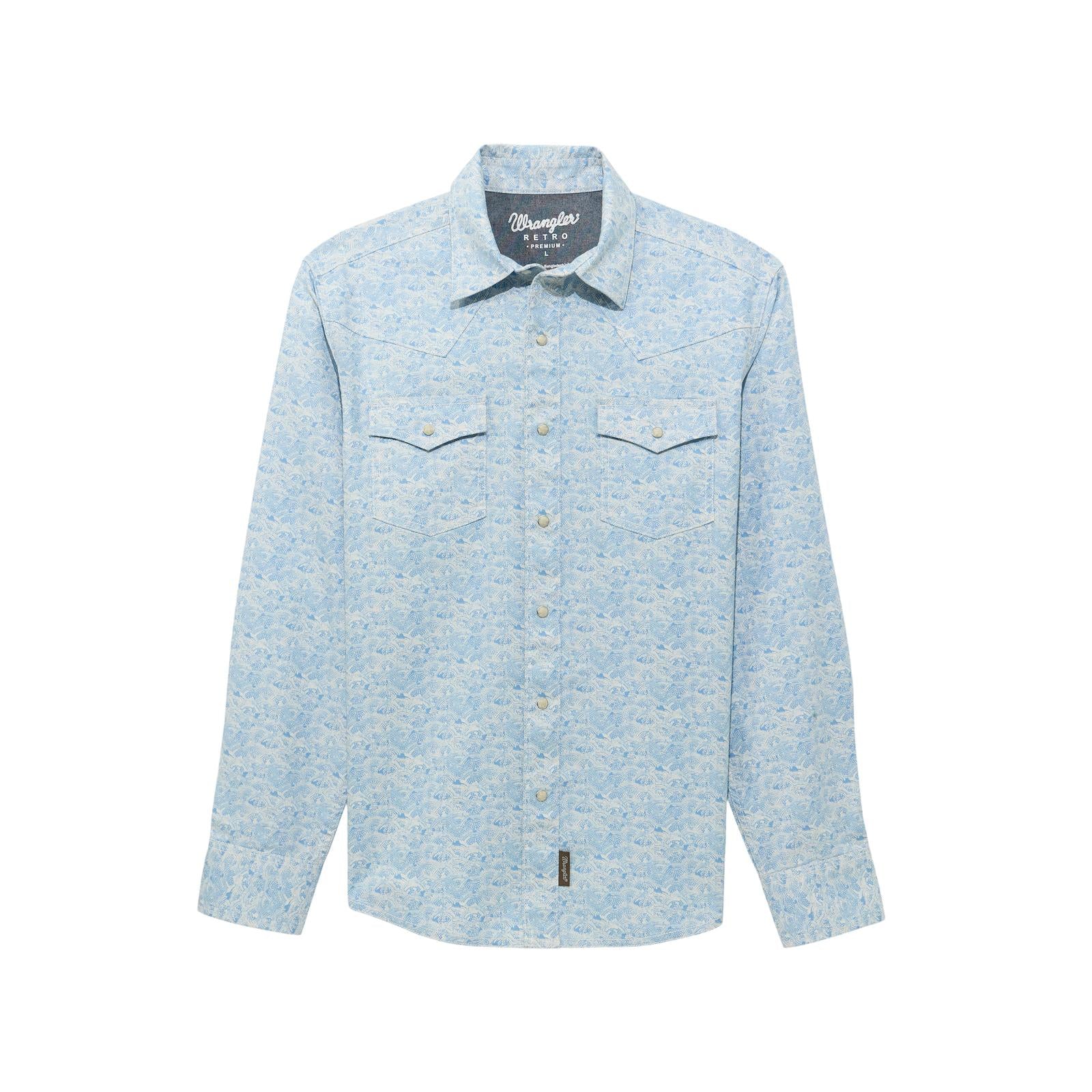 Wrangler Men's Wrangler Retro Premium Modern Fit Long Sleeve Snap Shirt - Multiple Colours