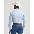 Wrangler Men's Wrinkle Resistant Long Sleeve Western Snap Stripe Shirt - Sky Blue - Image 2