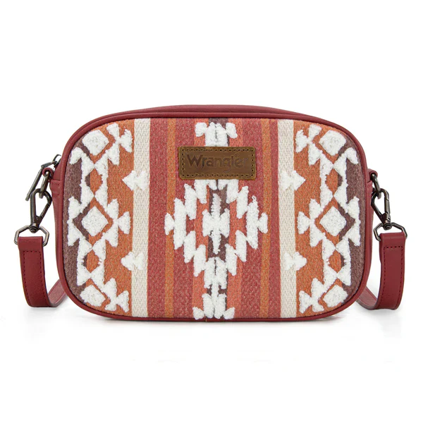 Wrangler Sherpa Aztec Canvas Crossbody- Multiple Colours - Image 2