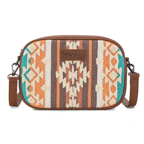 Wrangler Sherpa Aztec Canvas Crossbody- Multiple Colours - Image 3