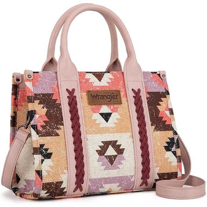 Wrangler Southwestern Pattern Dual Sided Print Tote/Crossbody-Multiple Colors - Image 3