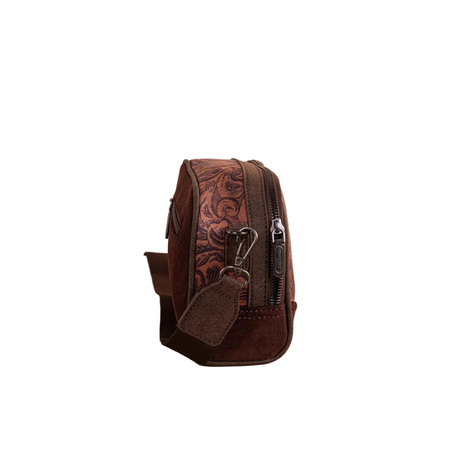 Wrangler Vintage Floral Printed Small Crossbody Bag- Coffee - Image 2