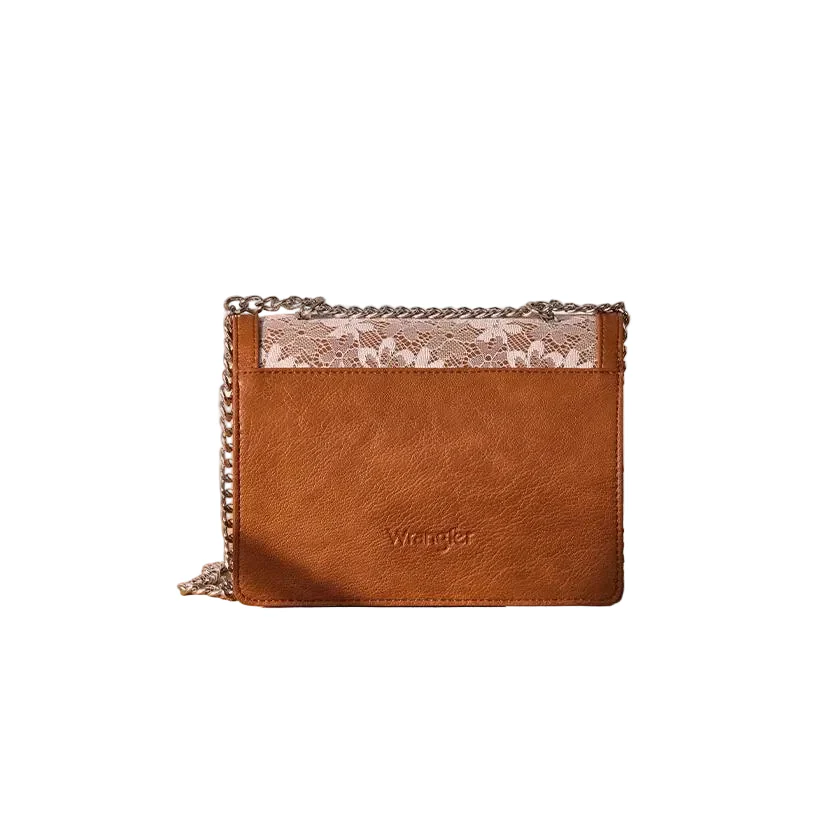 Wrangler Vintage Petal Floral Chain Shoulder Bag - Brown - Image 2