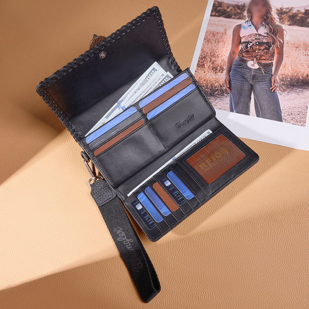 Wrangler Western Buckle RFID Wallet - Black - Image 3