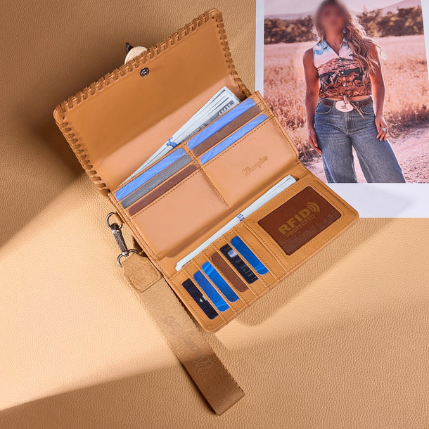Wrangler Western Buckle RFID Wallet - Brown - Image 3