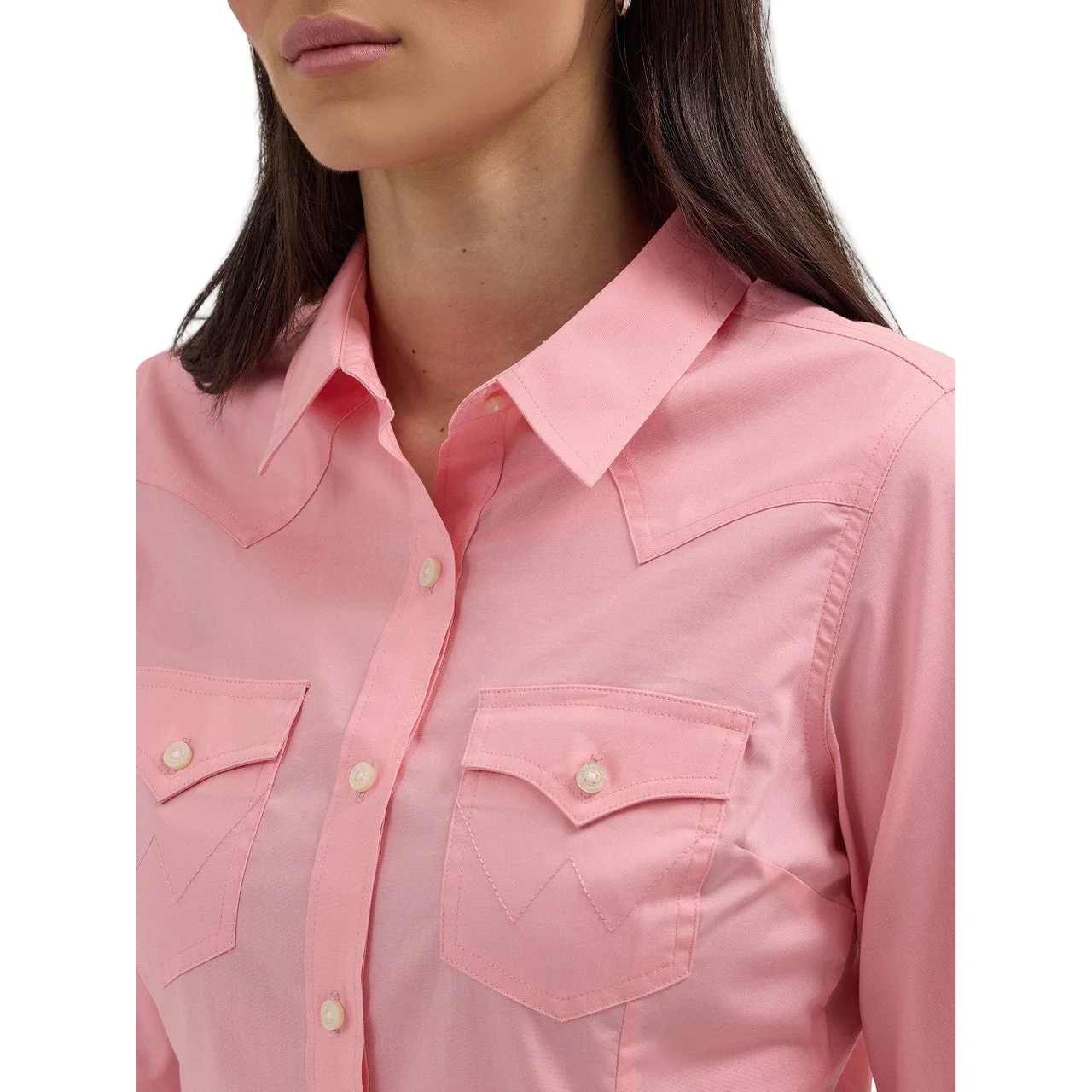 Wrangler Women's Western Button Down Long Sleeve Shirt - Peony - Image 3