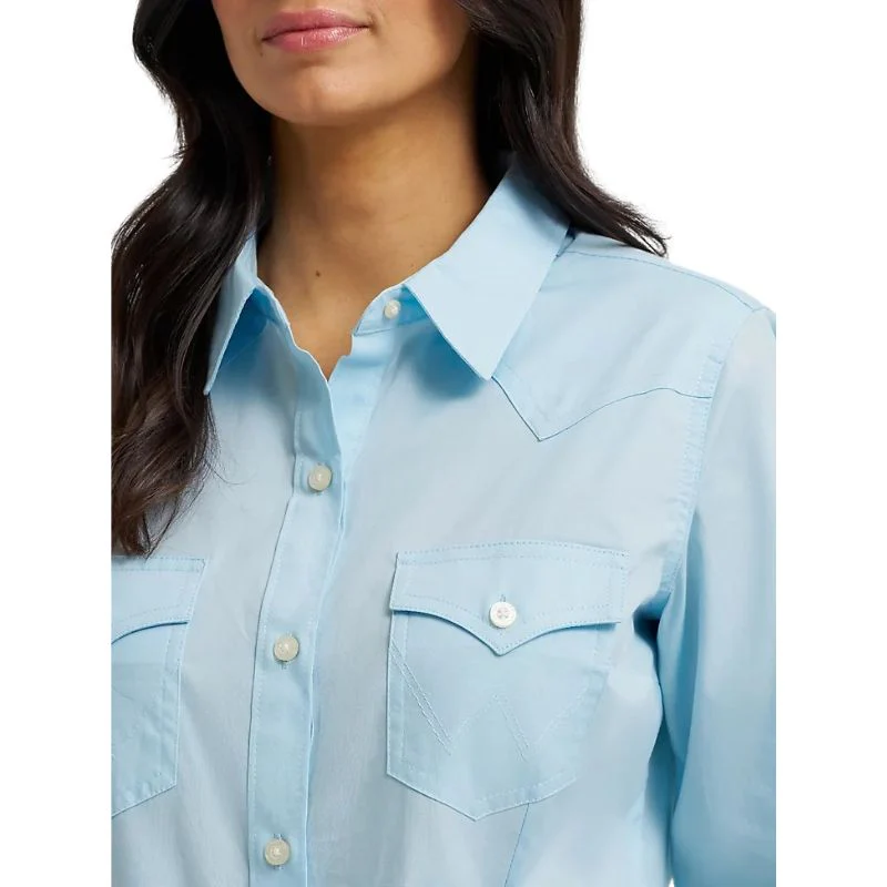 Wrangler Women's ASAP Retro Long Sleeve Shirt - Cool Blue - Image 2