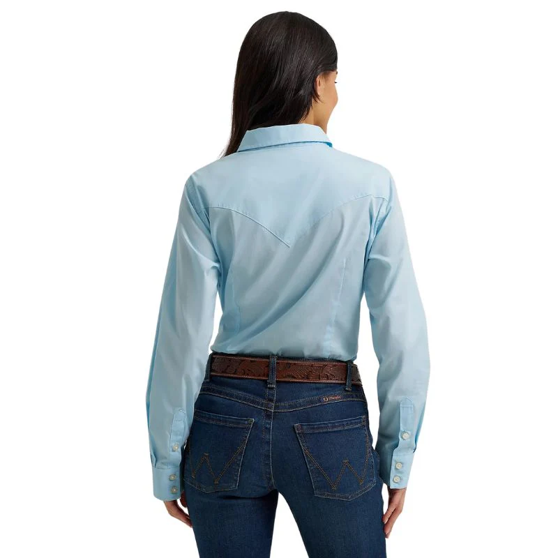 Wrangler Women's ASAP Retro Long Sleeve Shirt - Cool Blue - Image 3