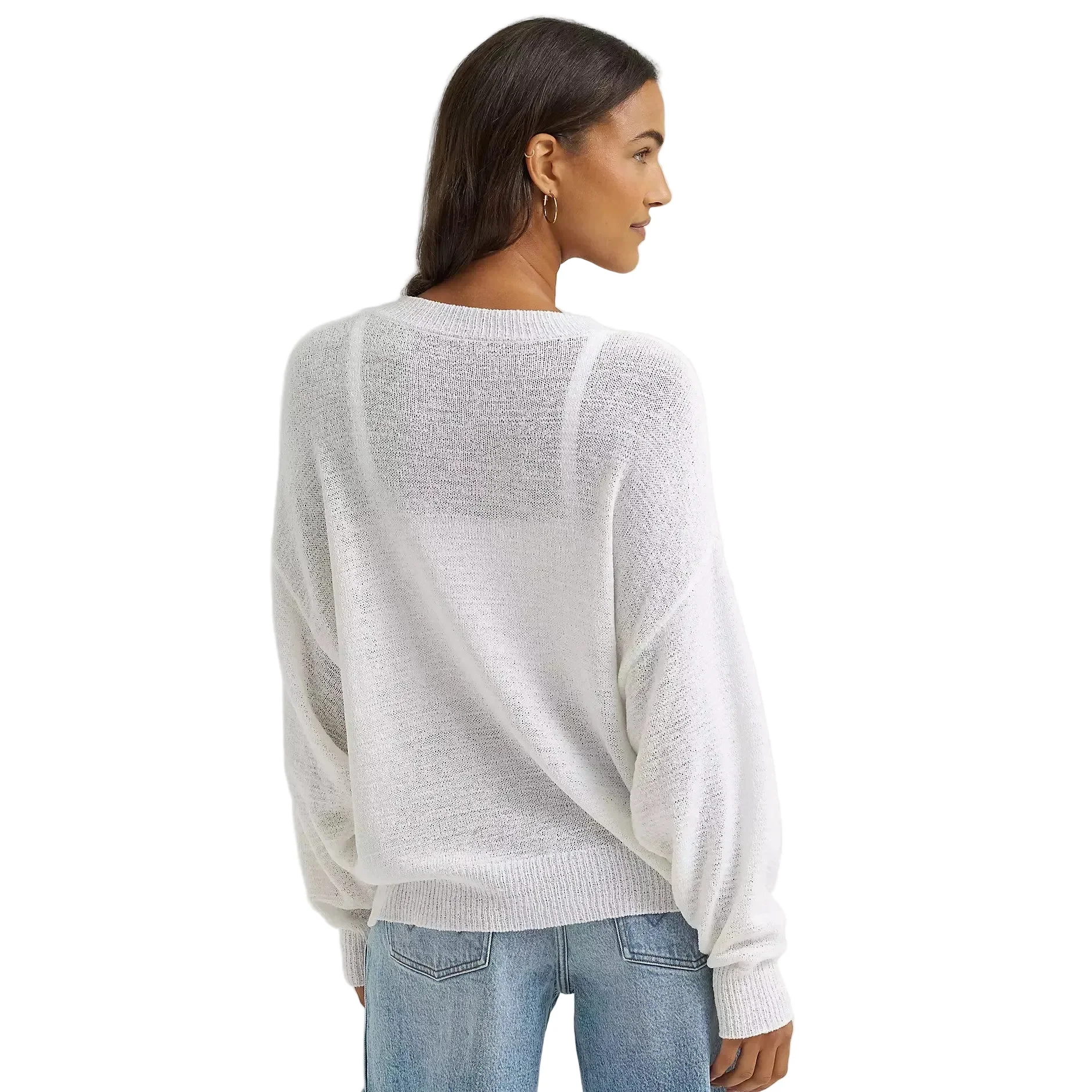 Wrangler Women's Gauzy Knit Long Sleeve Sweater - White - Image 2