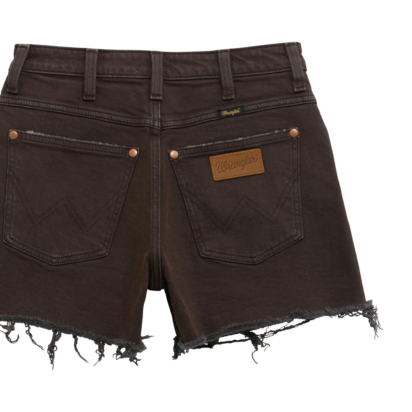 Wrangler Women's High Rise Cowboy Shorts- Cocoa - Image 3
