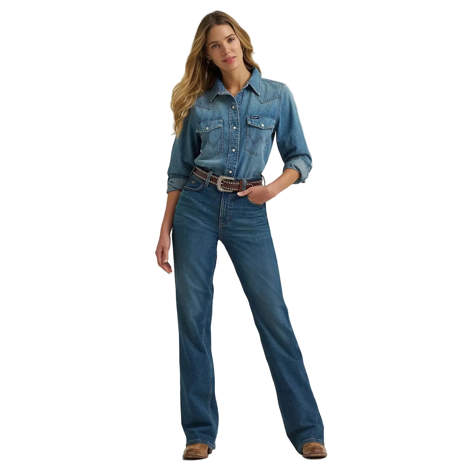 Wrangler Women's High Rise Skylar Relaxed Bootcut Wrangler Riding Jean - Lena