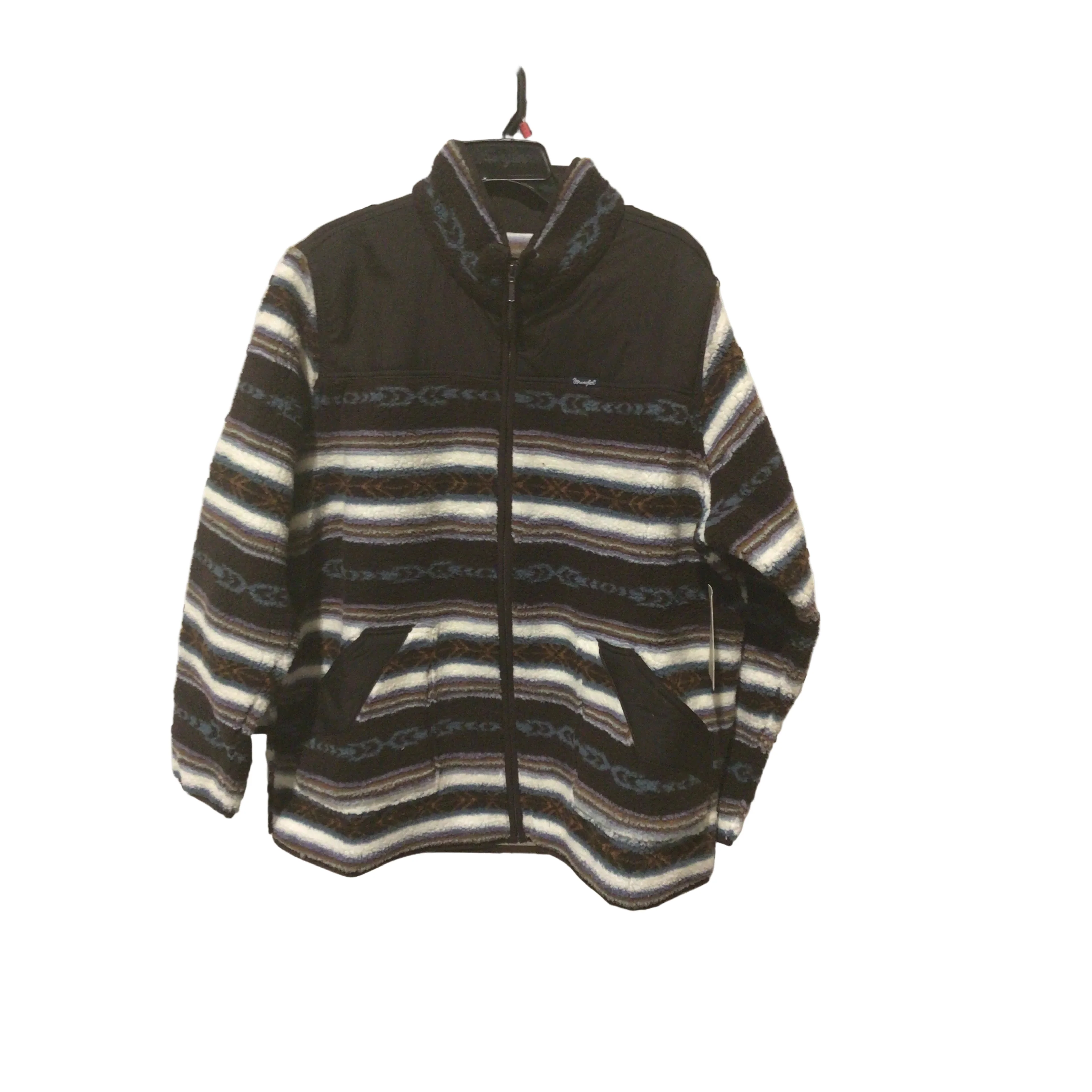 Wrangler Women's HO24 Aztec Sherpa Zipper Jacket - Brown