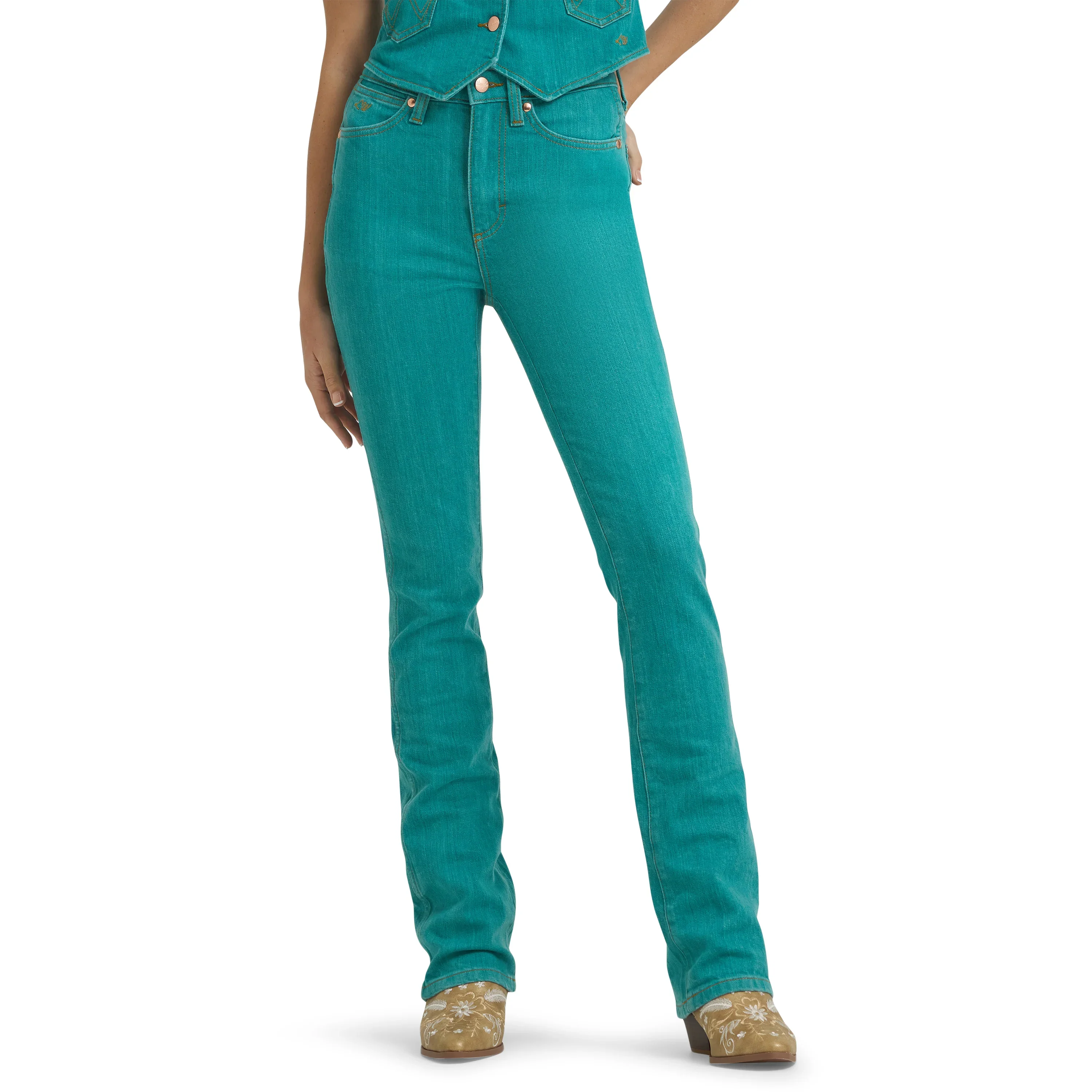Wrangler Women's Lainey Wilson Boot Hugger Jeans - Turquoise