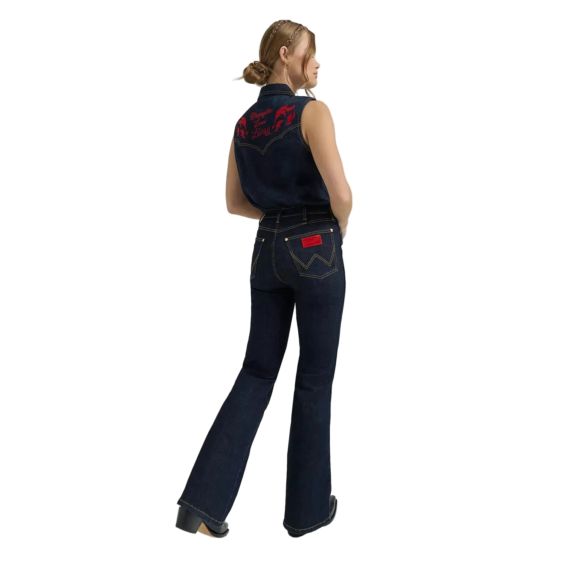 Wrangler Women's Lainey Wilson Slim Flare Jeans - Dark Rinse - Image 3