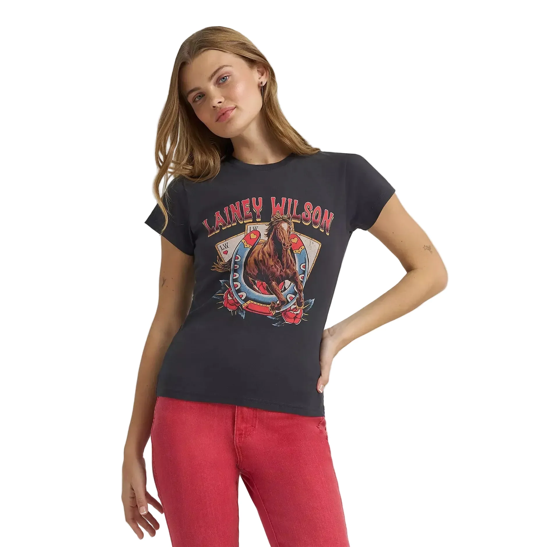 Wrangler Women's Lainey Wilson On Deck  Tee Shirt - Black - Image 2