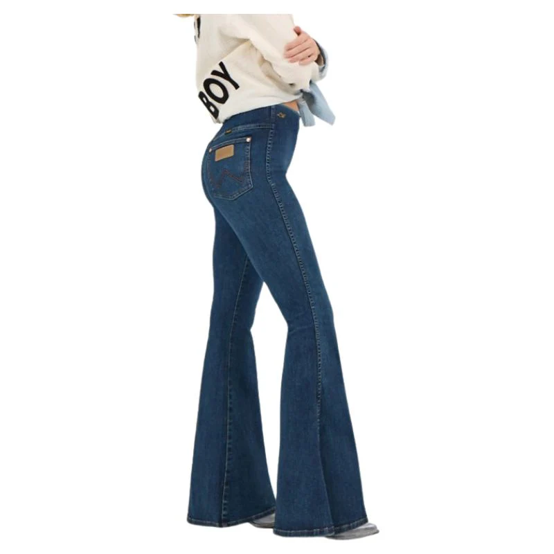 Wrangler Women's Lainey Wilson Pull On Bell Bottoms- Dark Denim Wash - Image 2