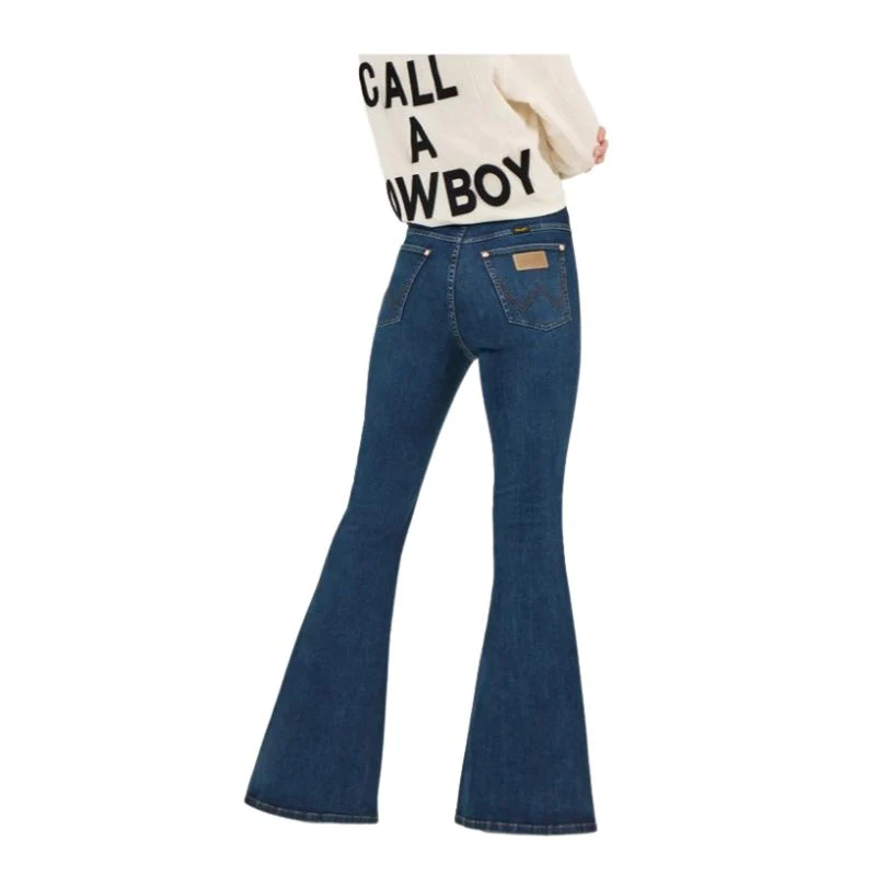 Wrangler Women's Lainey Wilson Pull On Bell Bottoms- Dark Denim Wash - Image 3