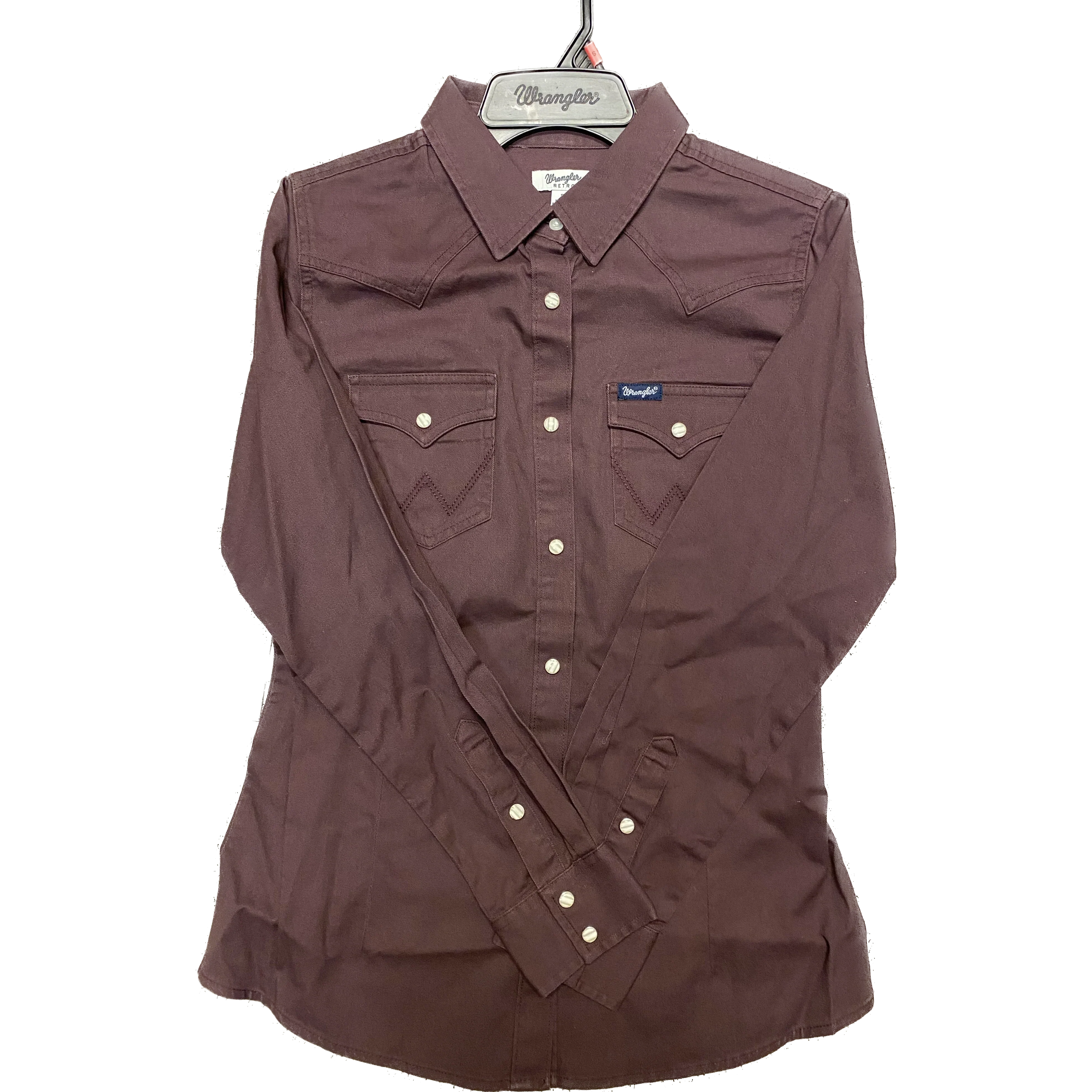 Wrangler Women's Long Sleeve Long Sleeve Retro Snap Shirt- Fudge