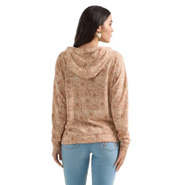Wrangler Women's Long Sleeve Punchy Hoodie- Tan - Image 2