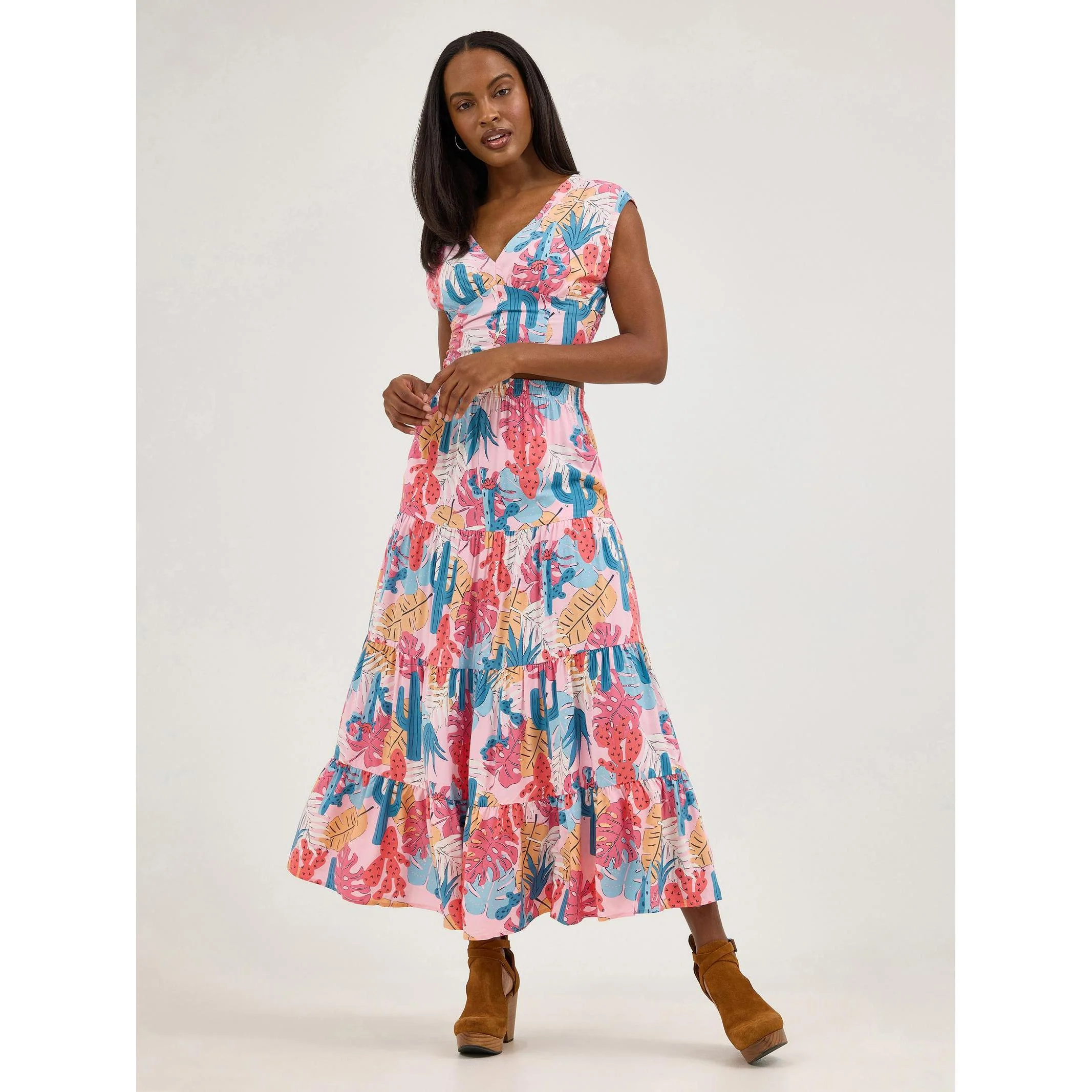 Wrangler Women's Retro Americana Maxi Dress Set Skirt - Tropical Pink - Image 2