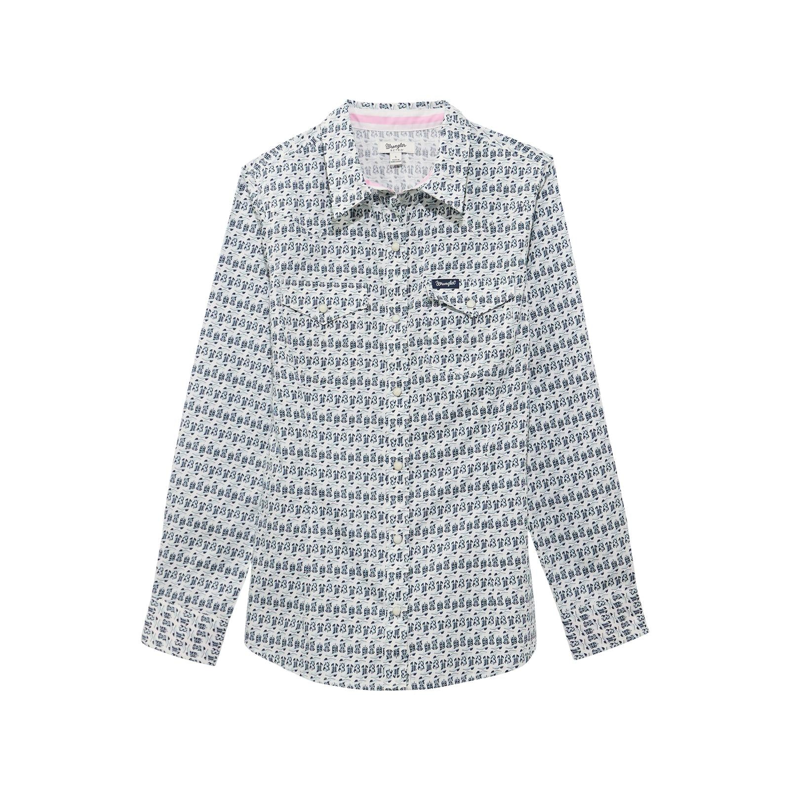 Wrangler Women's Retro Dress Snap Shirt- Blue