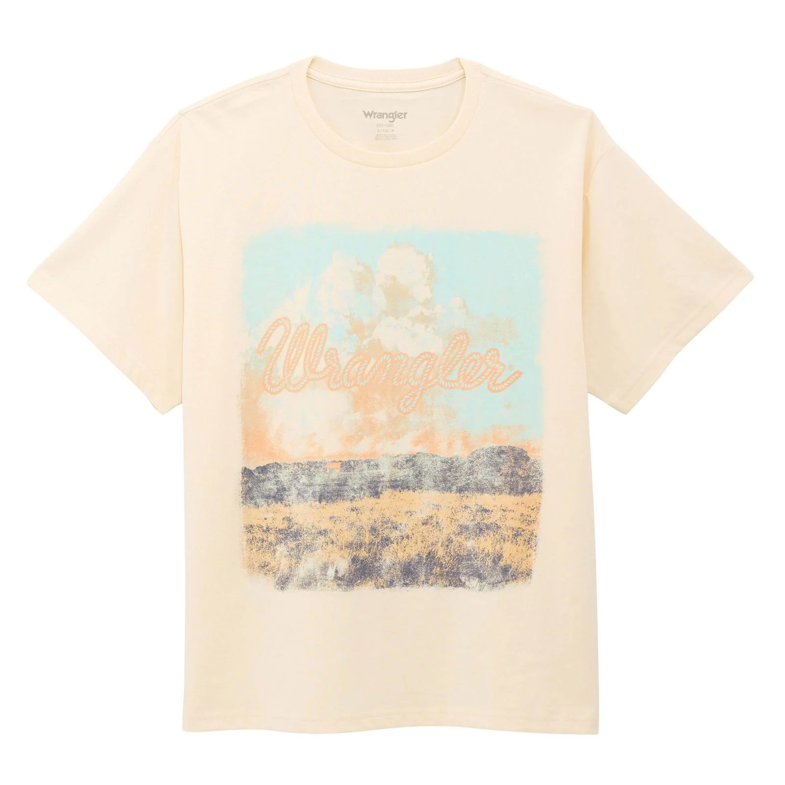 Wrangler Women's Retro Graphic Short Sleeve Tee Shirt - Antique White