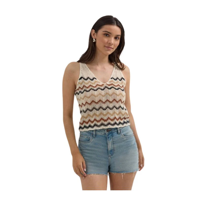 Wrangler Women's Retro Vintage Tank- White/Multi