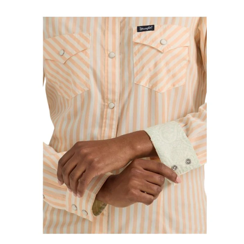 Wrangler Women's Long Sleeve Retro Western Dress Shirt- Pink - Image 4