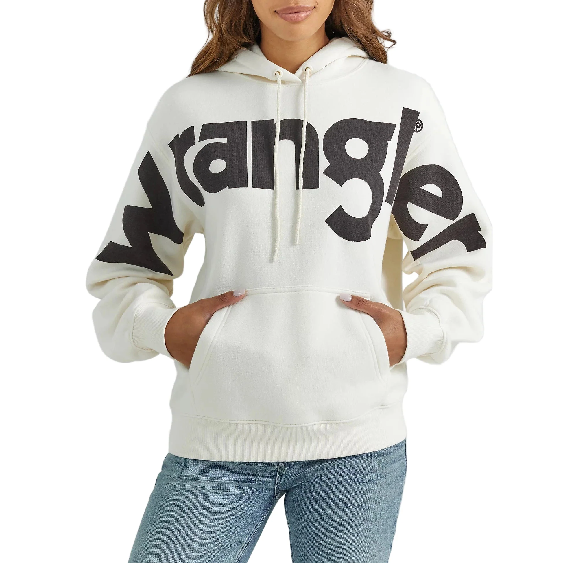 Wrangler Women's Retro Western Vintage Hoodie - White/Brown - Image 3