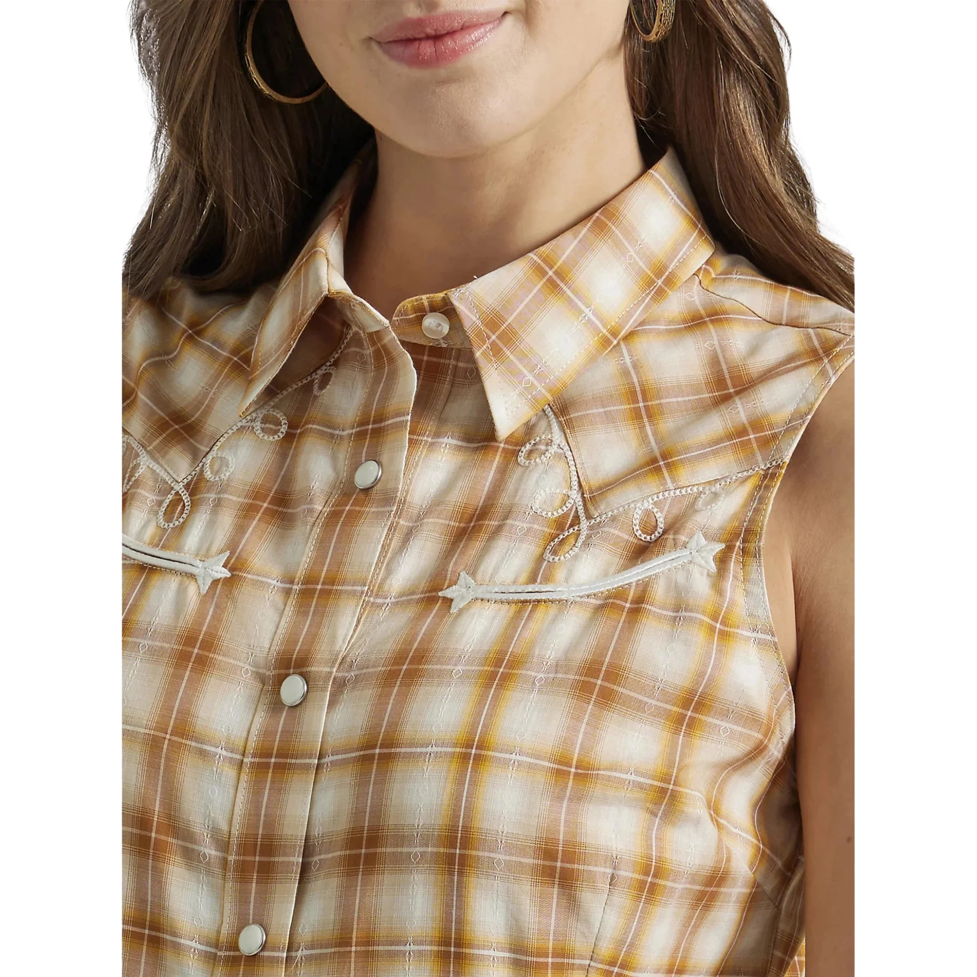 Wrangler Women's Slim Rodeo Snap Shirt - Yellow - Image 3