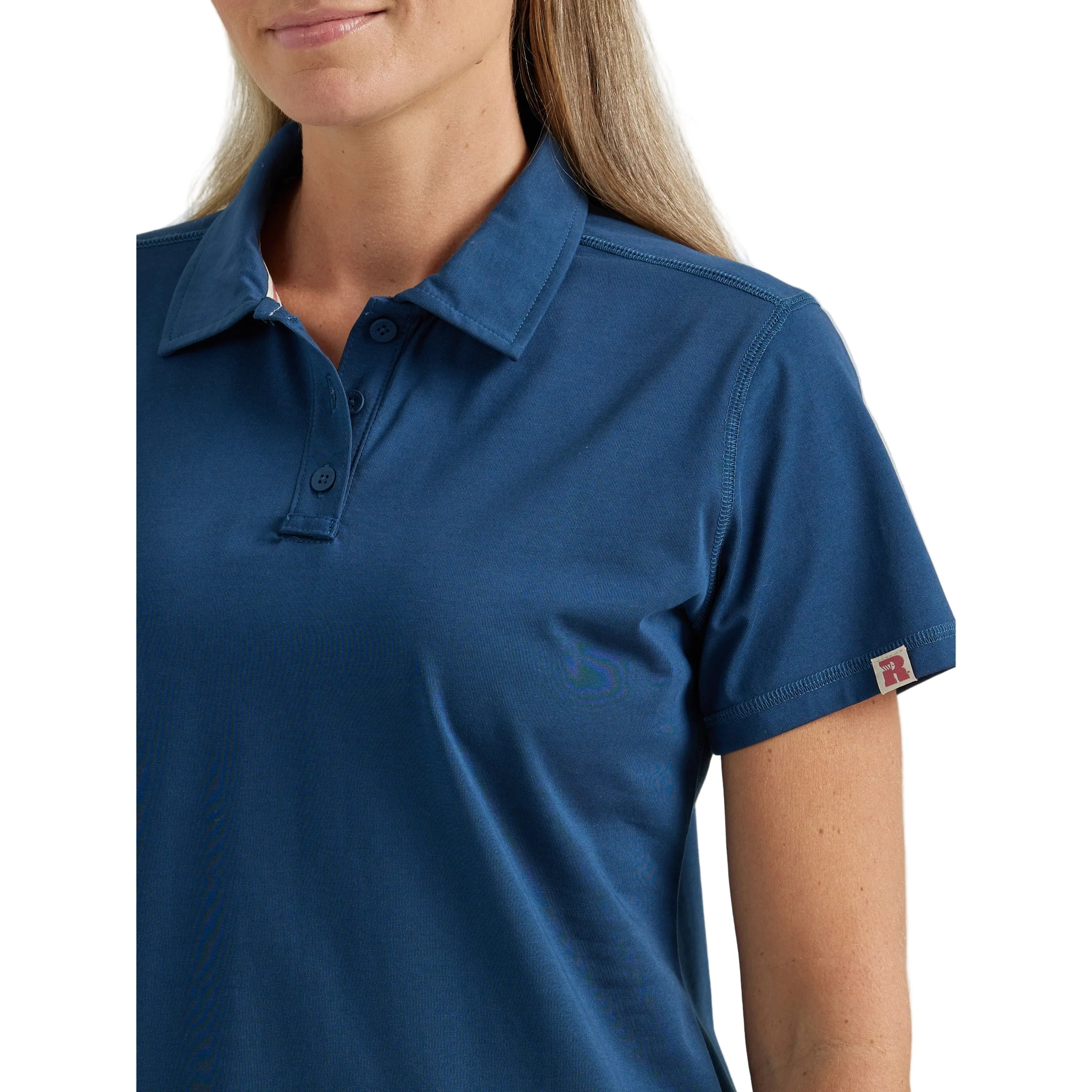 Wrangler Women's Riggs Performance Knit Short Sleeve Polo Shirt - Navy - Image 3