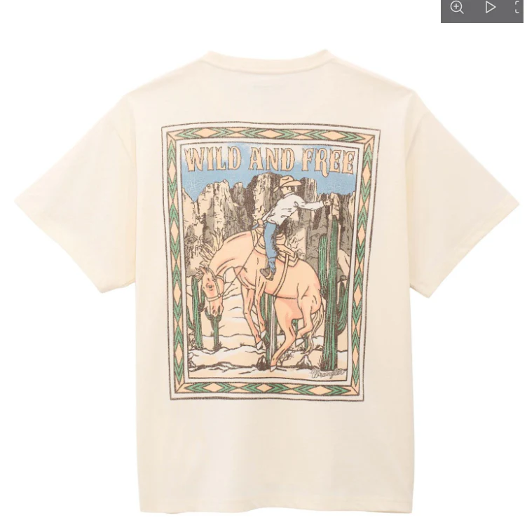 Wrangler Women's Western Graphic Short Sleeve Tee Shirt- Egret - Image 2
