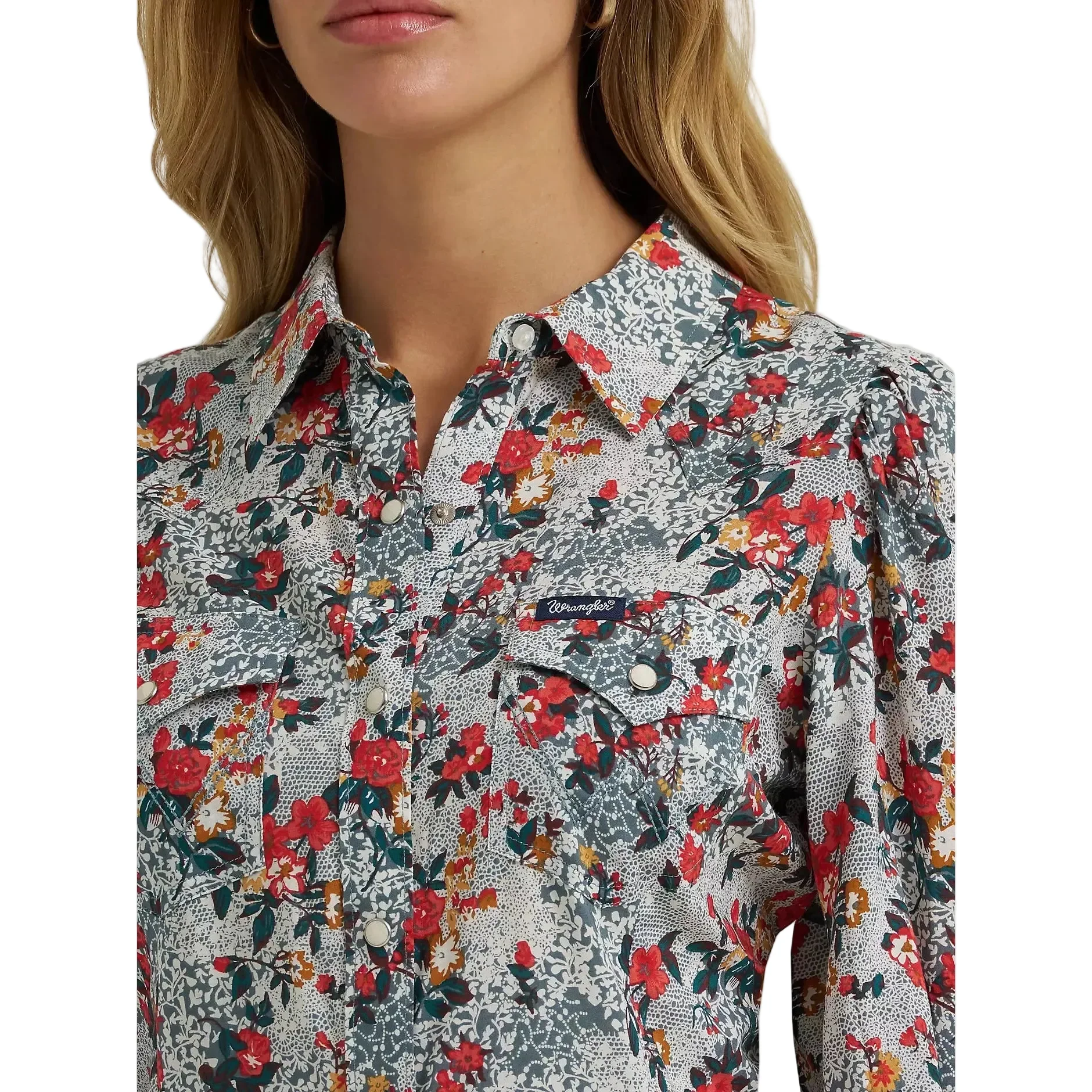 Wrangler Women's Retro Vintage Western Long Sleeve Snap Slim Blouse - Multi coloured - Image 3