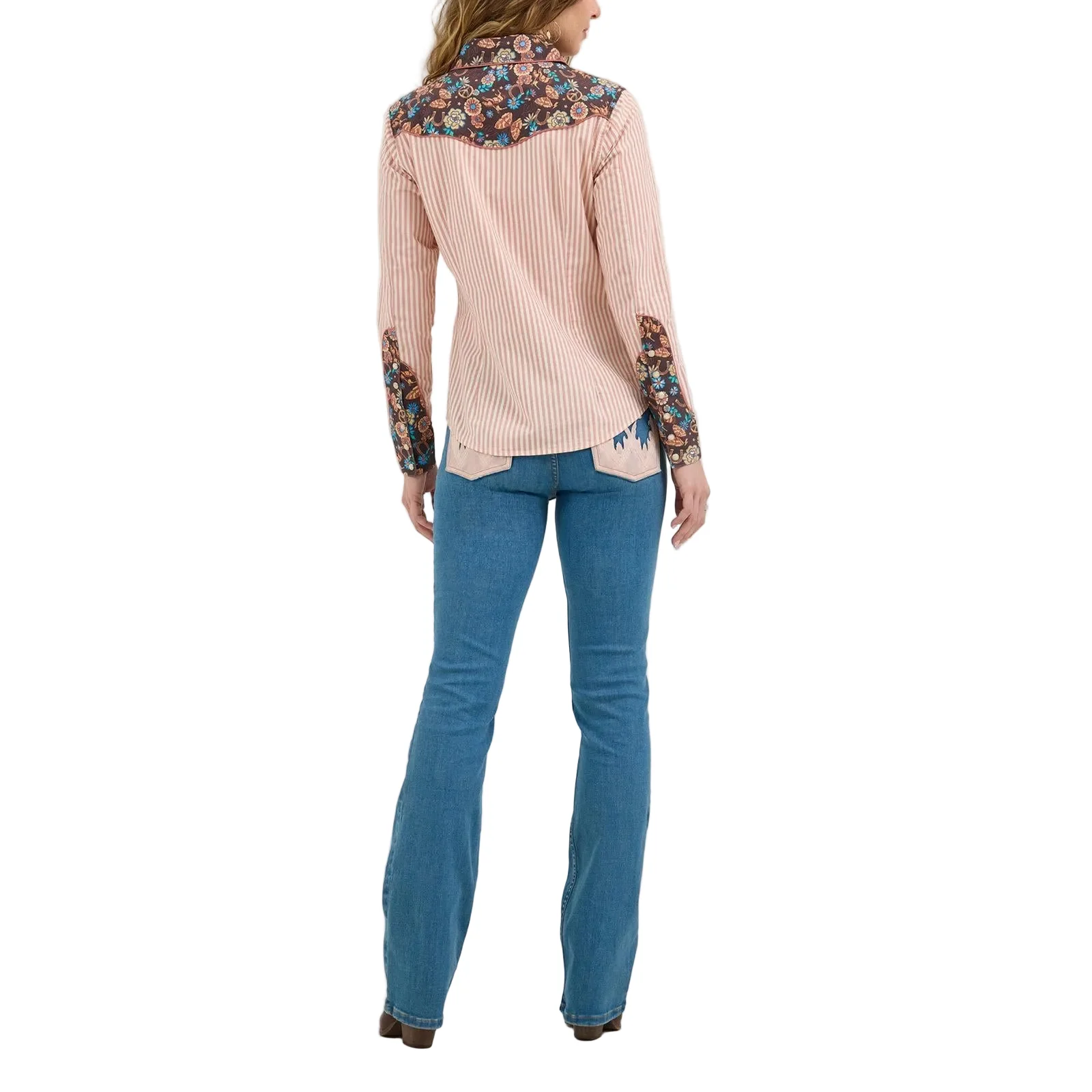 Wrangler Women's Lainey Wilson Prairie Print Long Sleeve Shirt - White - Image 2