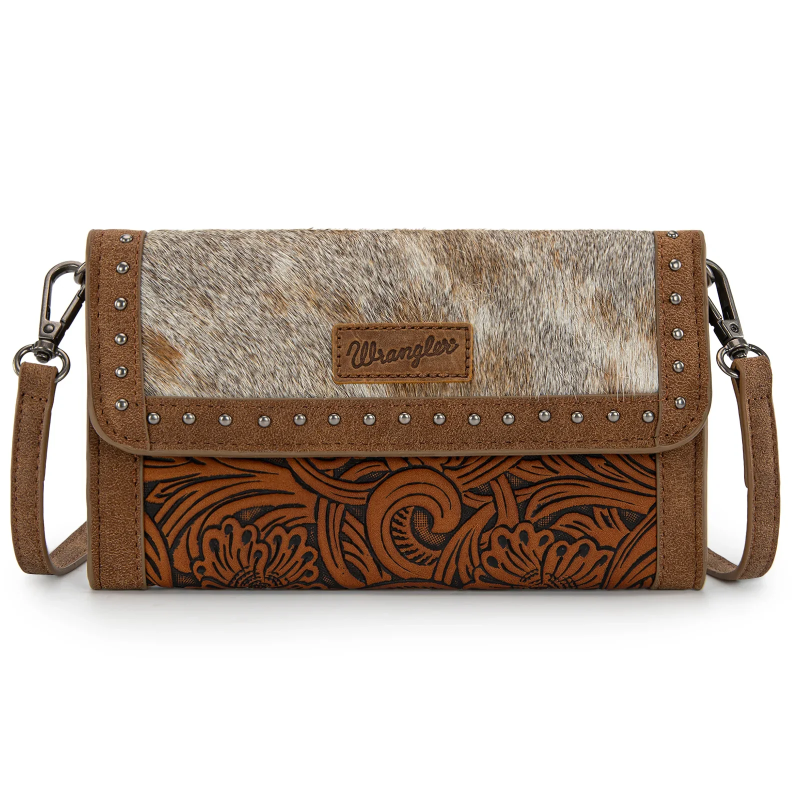 Wrangler Wrangler Genuine Cowhide Wallet Wristlet Crossbody Bag- Multiple Colours