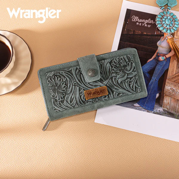 Wrangler Wrangler Western Floral Tooled RFID Wallet- Multiple Colours - Image 3