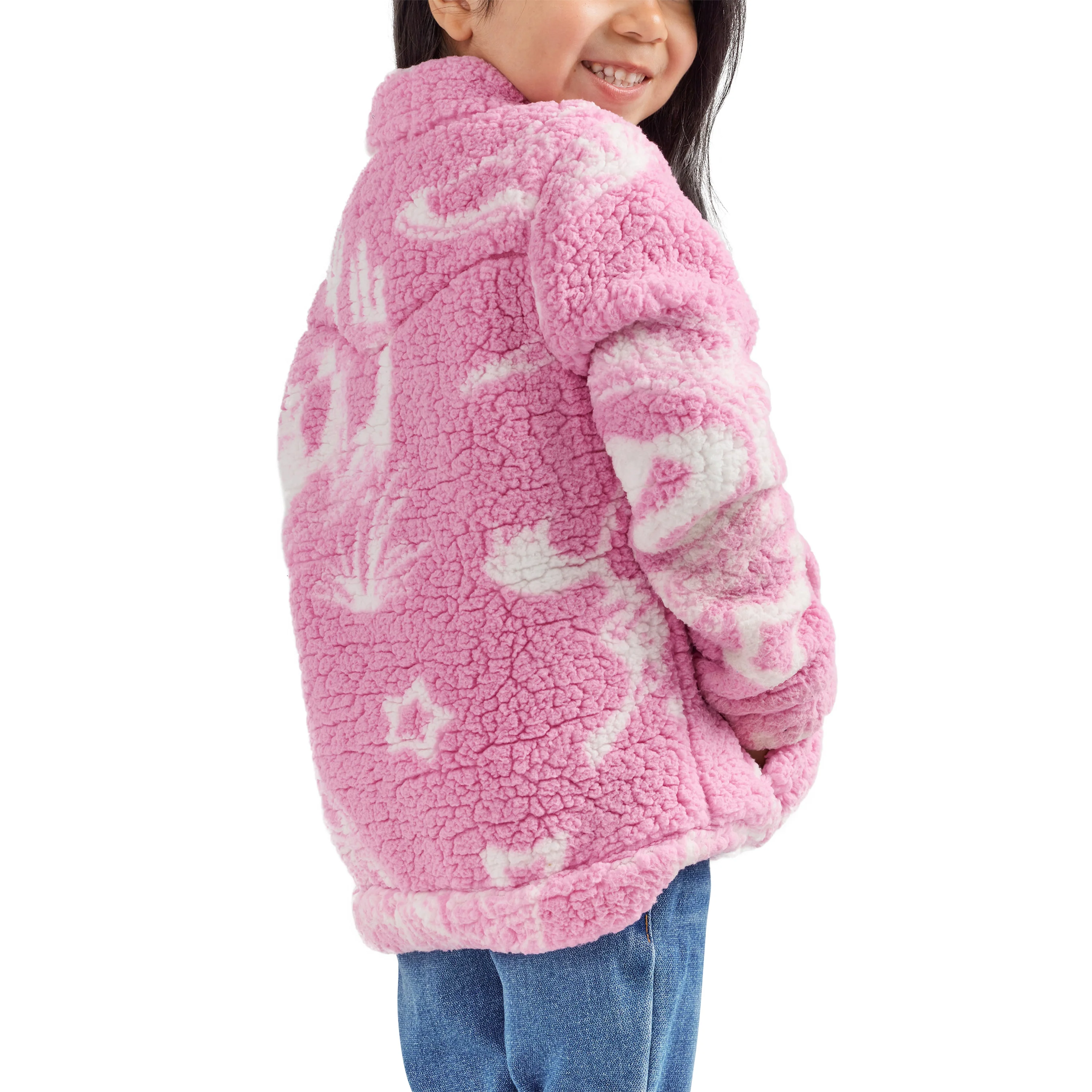 Wrangler X Barbie Girl's Sherpa Jacket - Pink - Image 3