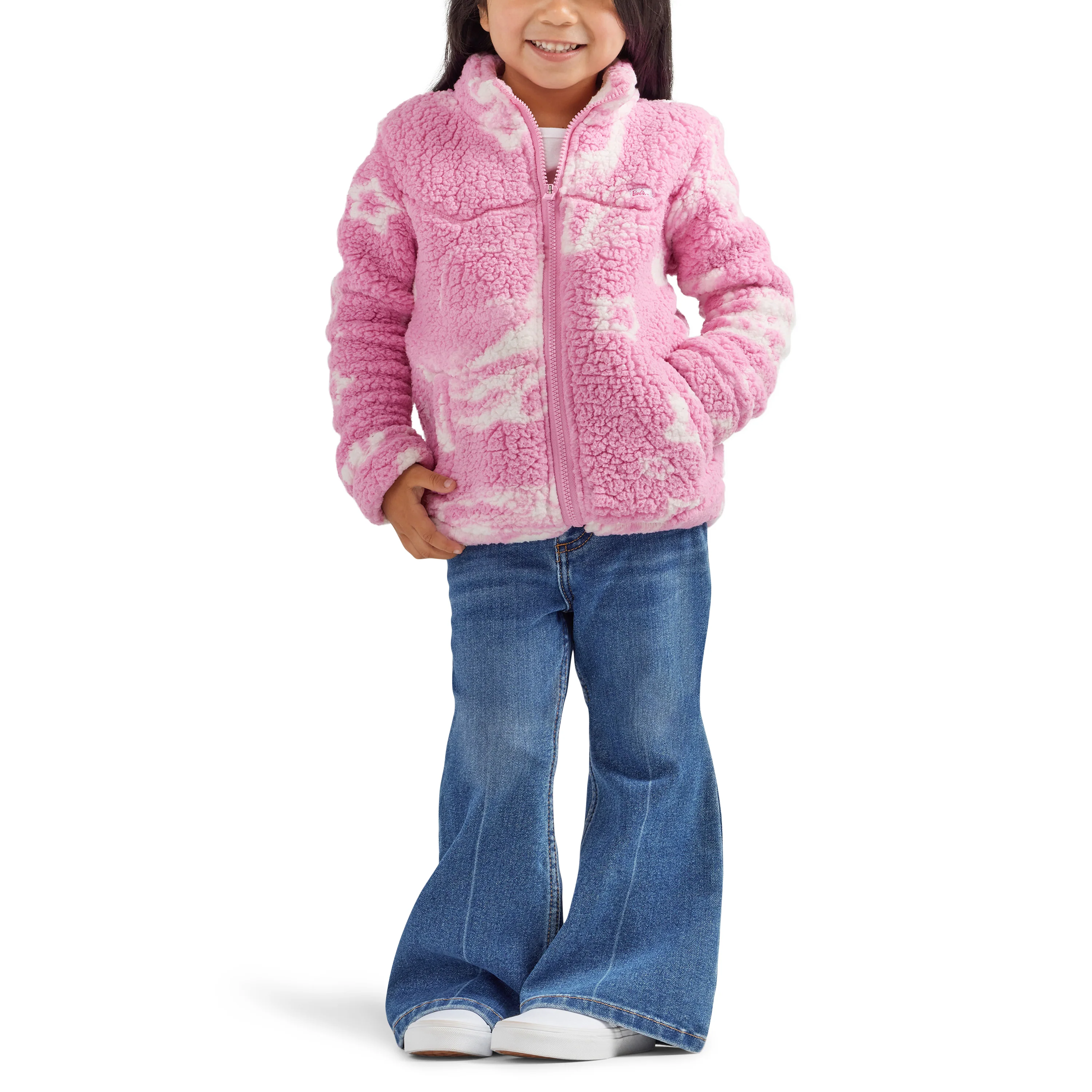 Wrangler X Barbie Girl's Sherpa Jacket - Pink - Image 5