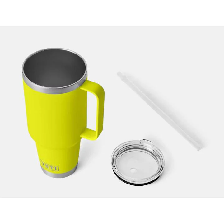 Yeti Rambler 1.2L Mug with Straw - Firefly Yellow - Image 2