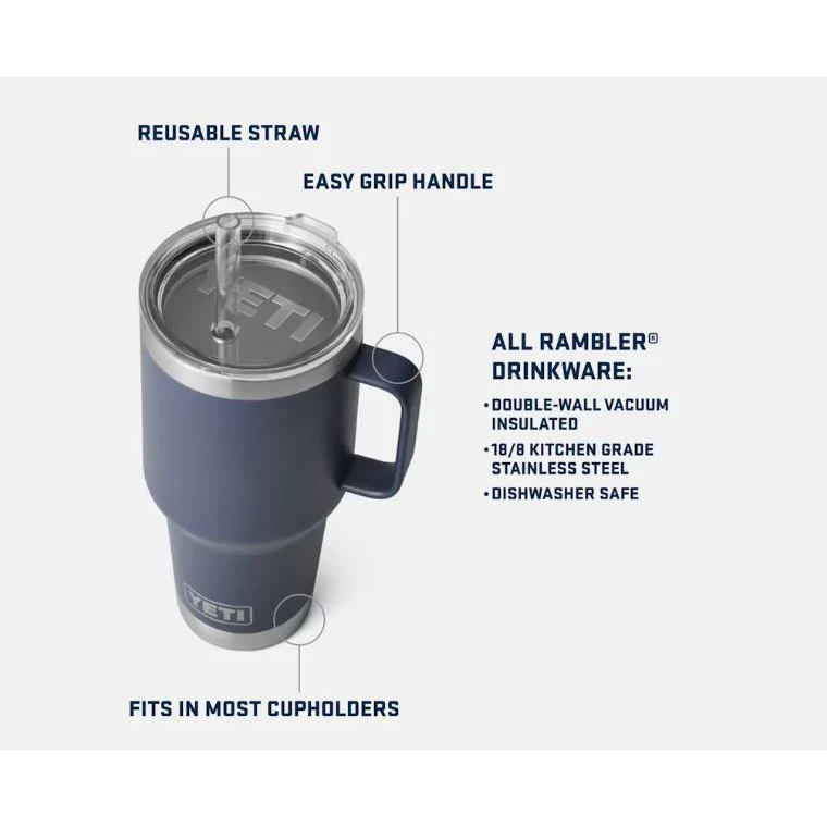 Yeti Rambler 1L Straw Mug - Lowcountry Peach - Image 4