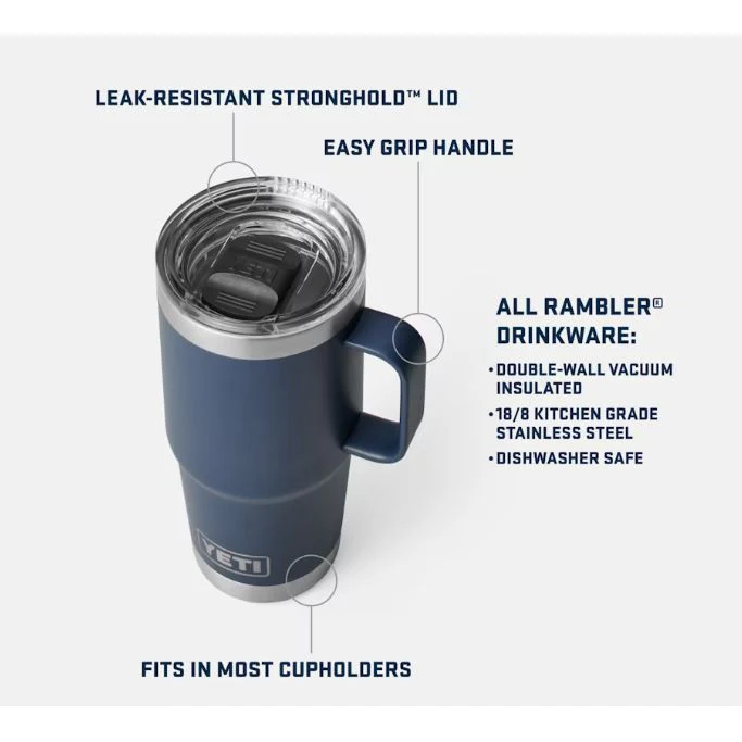 Yeti Rambler 591ml Rambler Travel Mug - Navy - Image 3