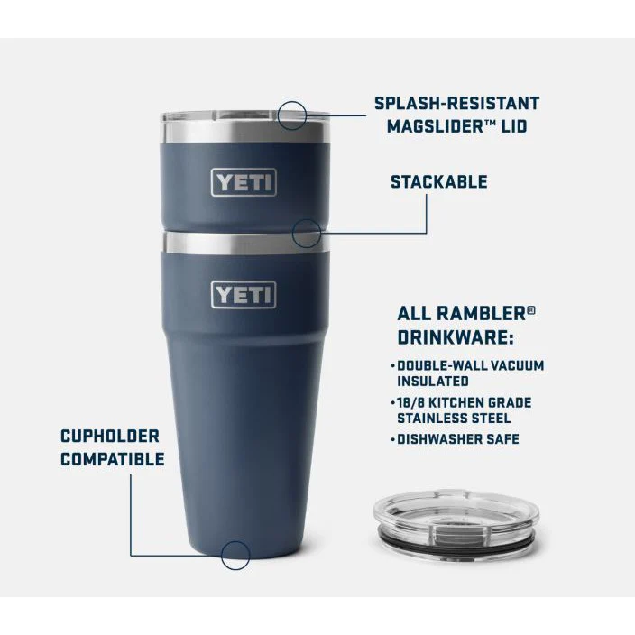 Yeti Rambler 887ml Stackable Cup w/Magslider Lid - Sandstone Pink - Image 4