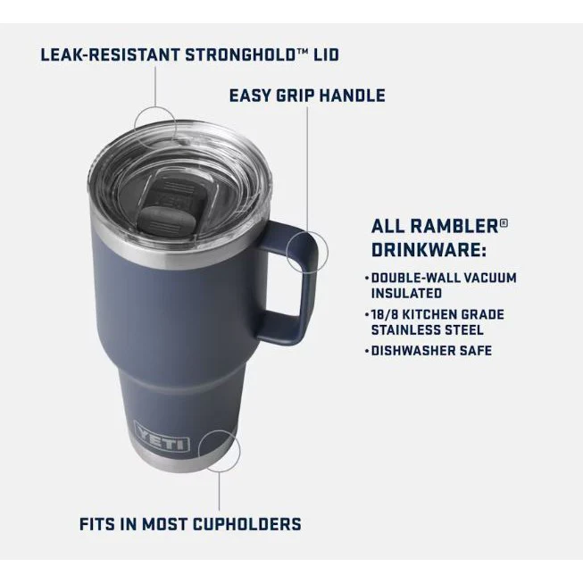 Yeti Rambler 887ml Travel Mug w/Stronghold Lid - Tropical Pink - Image 3