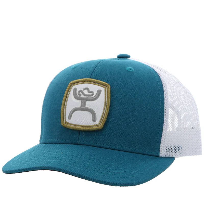 Hooey Zenith Trucker Hybrid Bill Cap -Teal & White w/Patch